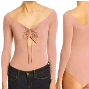 T by ALEXANDER WANG OFF SHOULDER CUTOUT BODYSUIT size L